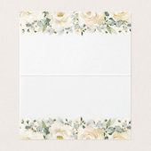 White Peony Epiphany Mariage Siège Table Place (Inside Unfolded)
