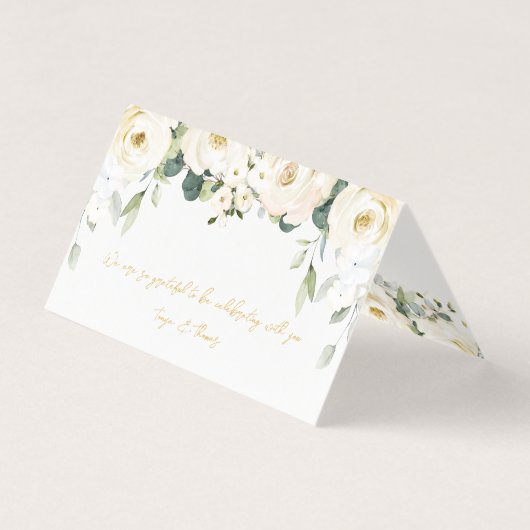 White Peony Epiphany Mariage Siège Table Place (Back)