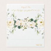 White Peony Epiphany Mariage Siège Table Place (Outside Unfolded)