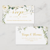 White Peony Epiphany Wedding Carte en ligne RSVP (Devant / Derrière)