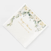 White Peony Epiphany Wedding Dinner Napkins Servet (Hoek)