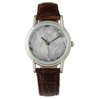 White Peony Floral Photography Bride Watch Horloge