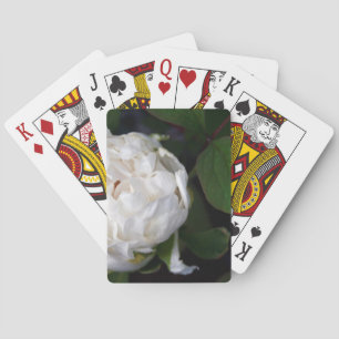 White Peony - Floral Photography - Pokerkaarten