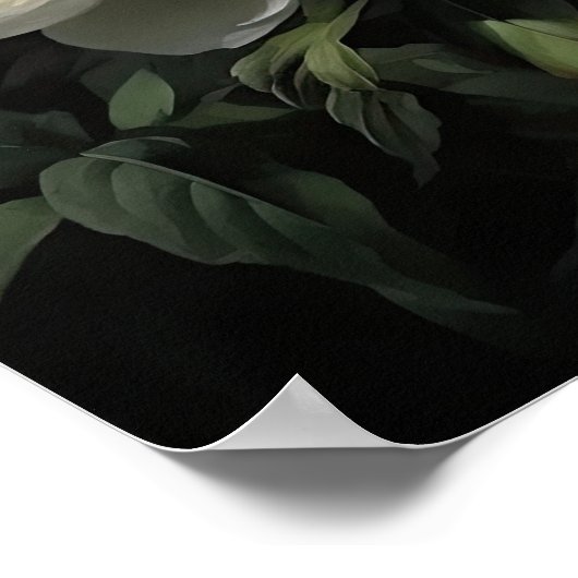 White Peony Flowers Art Imprimer Poster (Coin)