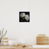 White Peony Flowers Art Imprimer Poster (Cuisine)