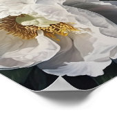 White Peony Flowers Art Imprimer Poster (Coin)