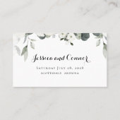 White Peony Greenery Wedding Carte en ligne RSVP (Dos)