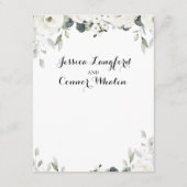 White Peony Greenery Wedding Details Informatiekaartje (Achterkant)