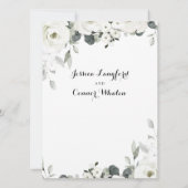 White Peony Greenery Wedding Invitation Kaart (Achterkant)