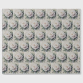 White Peony Impasto Art Cadeaupapier (Vlak)