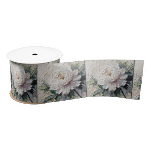 White Peony Impasto Art Lint
