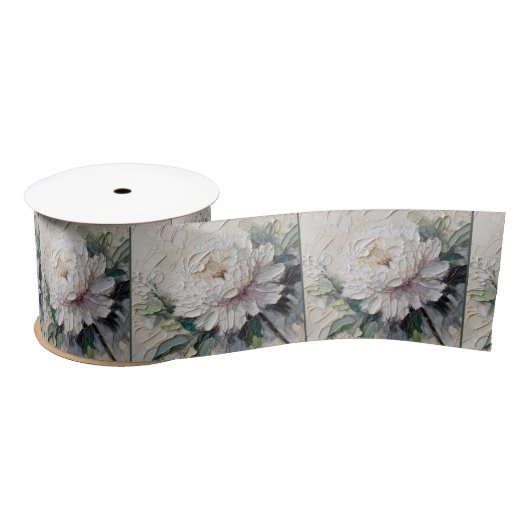 White Peony Impasto Art Lint (Spoel)