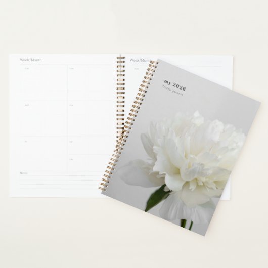 White Peony Minimalist Planner (Display)