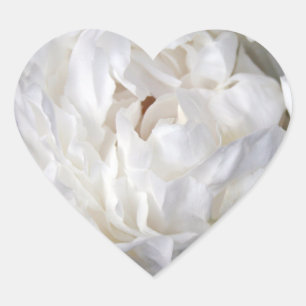 White Peony - Stickers Coeur
