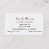 White Peony Visitekaartje (Achterkant)