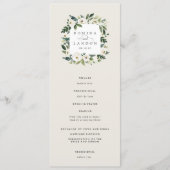 White Peony | Waterverf Floral Lijst Wedding Programma (Voorkant)