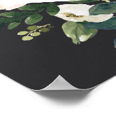 White Peony | Waterverf Floral Weddenschap Welkom Poster (Hoek)