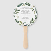 White Peony | Waterverf programma Floral Wedding Handwaaier (Voorkant)