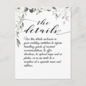 White Peony Wedding Details Enclosure Kaart (Voorkant)