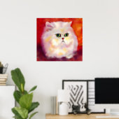 White Persian Cat Fine Art Print (Thuiskantoor)