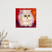 White Persian Cat Fine Art Print (Keuken)