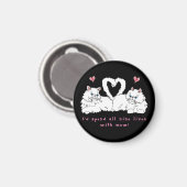 White Persian Cats with Hearts Magneet (Voorkant / Achterkant)