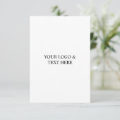 White Personalized – Your Logo & Text Here Bedankkaart (Staand voorkant)