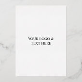 White Personalized – Your Logo & Text Here Folie Feestdagenkaart (Voorkant)