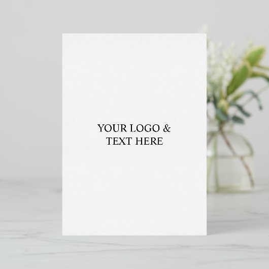 White Personalized – Your Logo & Text Here Folie Feestdagenkaart (Staand Voorkant)