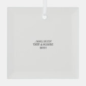 White Personalized – Your Logo & Text Here Glas Ornament (Achterkant)