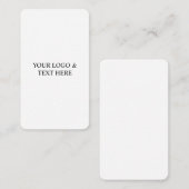 White Personalized – Your Logo & Text Here Informatiekaartje (Voorkant / Achterkant)