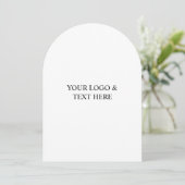 White Personalized – Your Logo & Text Here Kaart (Staand voorkant)