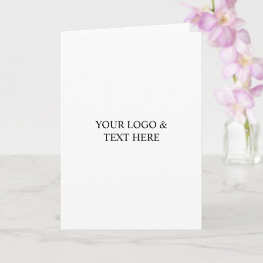 White Personalized – Your Logo & Text Here Kaart (Orchidee)