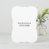 White Personalized – Your Logo & Text Here Kaart (Staand voorkant)