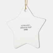 White Personalized – Your Logo & Text Here Keramisch Ornament (Links)