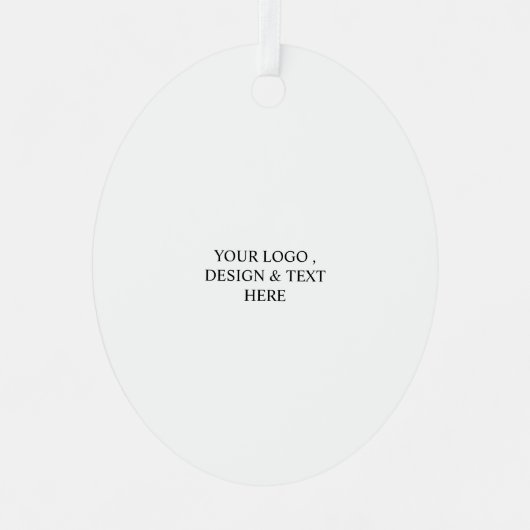 White Personalized – Your Logo & Text Here Metalen Ornament (Voorkant)