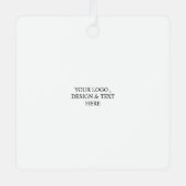 White Personalized – Your Logo & Text Here Metalen Ornament (Voorkant)