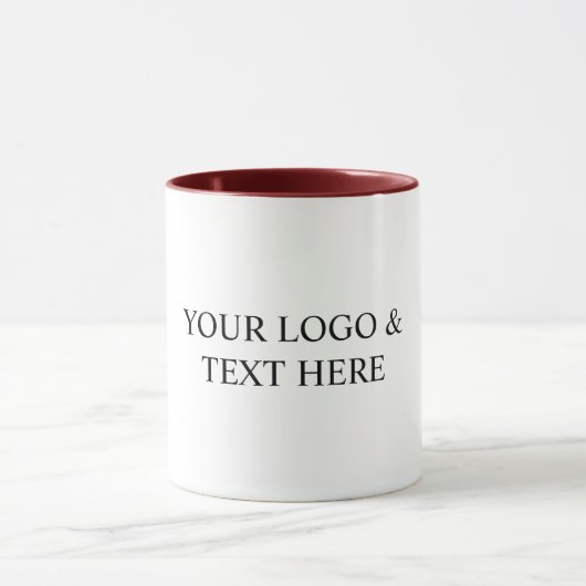 White Personalized – Your Logo & Text Here Mok (Midden)