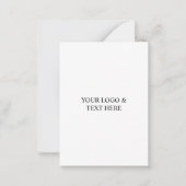 White Personalized – Your Logo & Text Here Notitiekaartje (Voorkant)