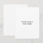 White Personalized – Your Logo & Text Here Notitiekaartje (Voorkant / Achterkant)
