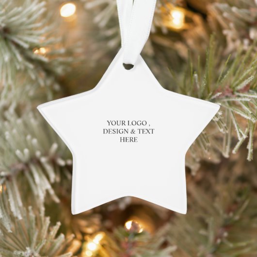 White Personalized – Your Logo & Text Here Ornament (Boom)