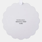 White Personalized – Your Logo & Text Here Ornament Kaart (Voorkant)