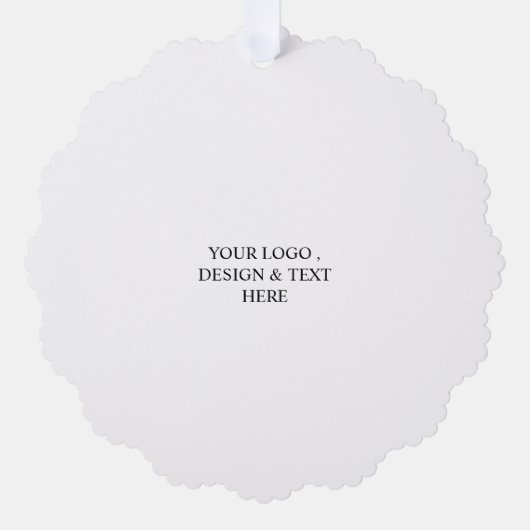 White Personalized – Your Logo & Text Here Ornament Kaart (Voorkant)