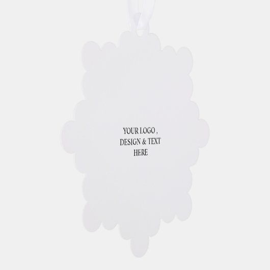 White Personalized – Your Logo & Text Here Ornament Kaart (Rechts)