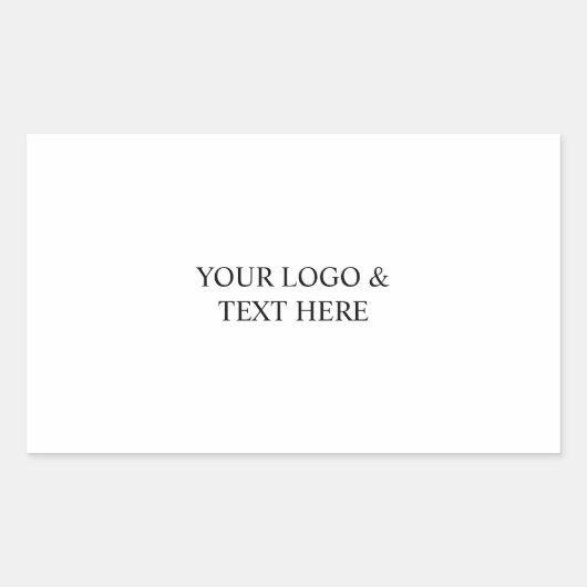 White Personalized – Your Logo & Text Here Rechthoekige Sticker (Voorkant)