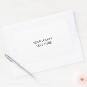 White Personalized – Your Logo & Text Here Rechthoekige Sticker (Envelop)