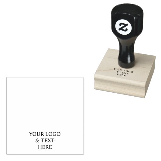 White Personalized – Your Logo & Text Here Rubberstempel (Gestempeld)
