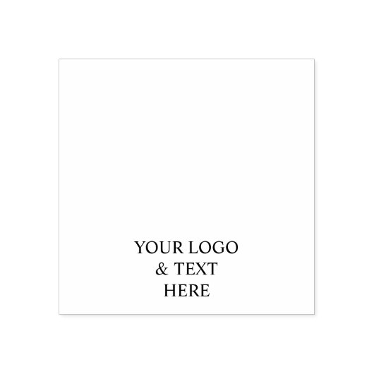 White Personalized – Your Logo & Text Here Rubberstempel (Afrduk)