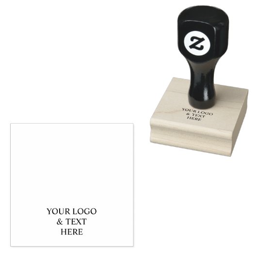 White Personalized – Your Logo & Text Here Rubberstempel (Gestempeld)