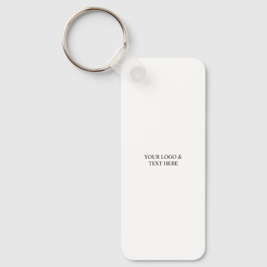 White Personalized – Your Logo & Text Here Sleutelhanger (Voorkant)
